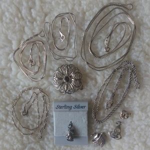 🩶Sterling silver necklace lot